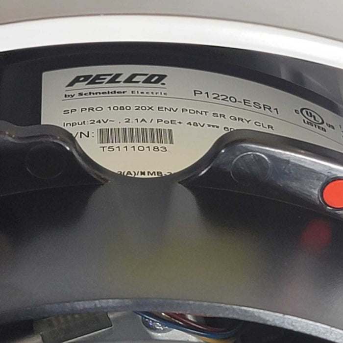 PELCO P1220-ESR1 2MP Network Pendant Outdoor Dome Camera, 20X Lens, Clear