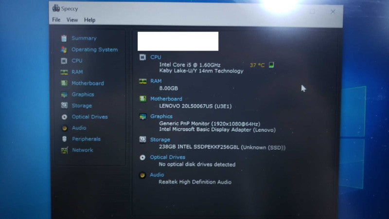 Lenovo ThinkPad T480 14\\" i5-8250U@1.6GHz 8GB DDR4 238G SSD [