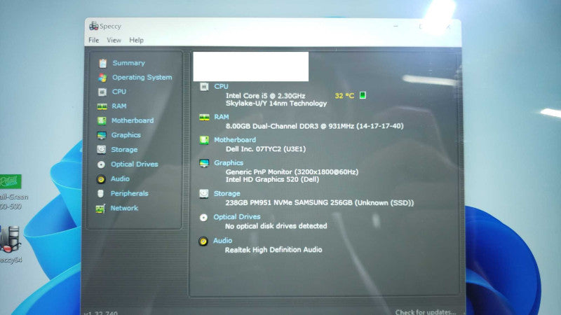 Dell XPS 13 P54G i5-6200U@2.3GHz 8GB DDR3 238G SSD [