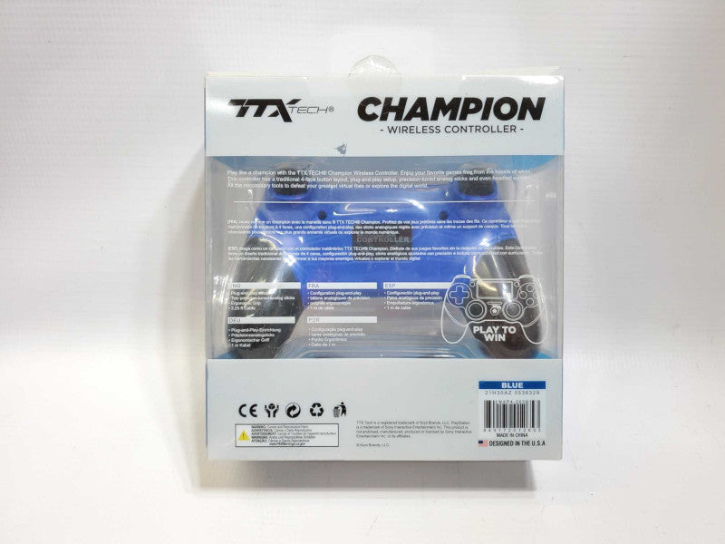 TTX TRECK CHAMPION PLAYSTATION 4 CONTROLLER Blue OpenBox ^