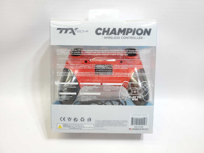 TTX TRECK CHAMPION PLAYSTATION 4 CONTROLLER Red OpenBox ^