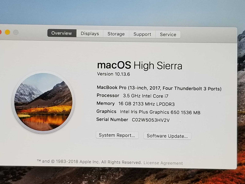 MacBook Pro 13-Inch I7-7567U 3.5GHz TouchBar Mid-2017 16GB RAM, 500GB SSD 13\\" _