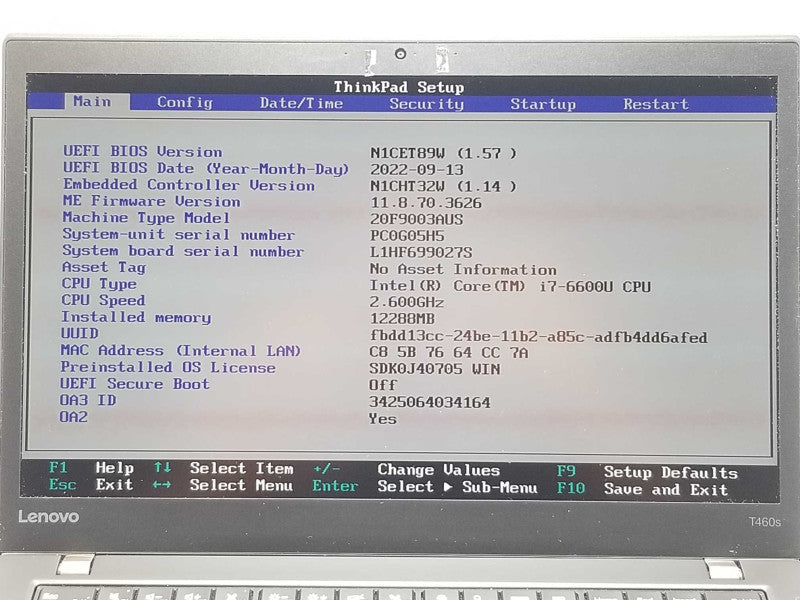 Lenovo ThinkPad T460S, Core I7-6600U 2.6GHz, 12GB RAM, 256GB SSD, 14\\" _
