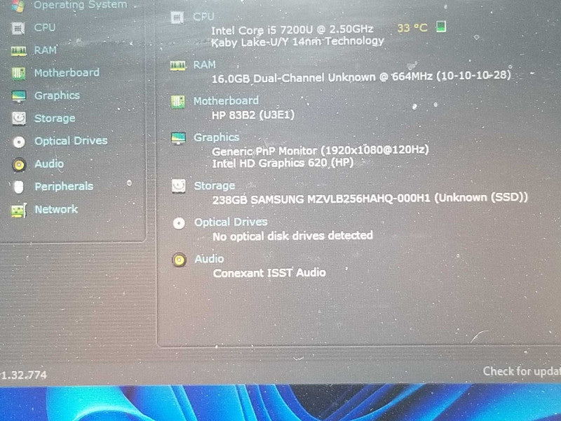 HP EliteBook 840G5, Core I5-7200U 2.5GHz, 16GB RAM, 256GB SSD _