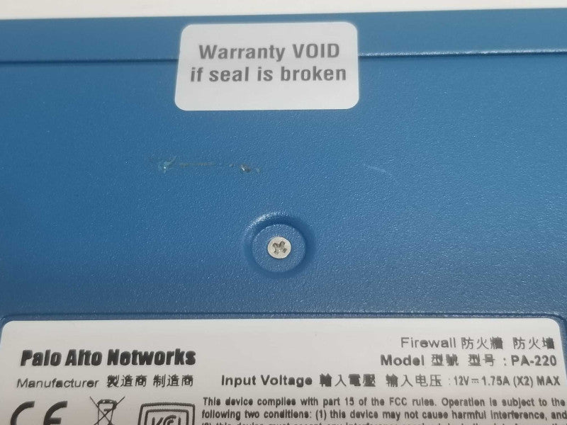 Palo Alto PA-220 Network Security Appliance Firewall ~