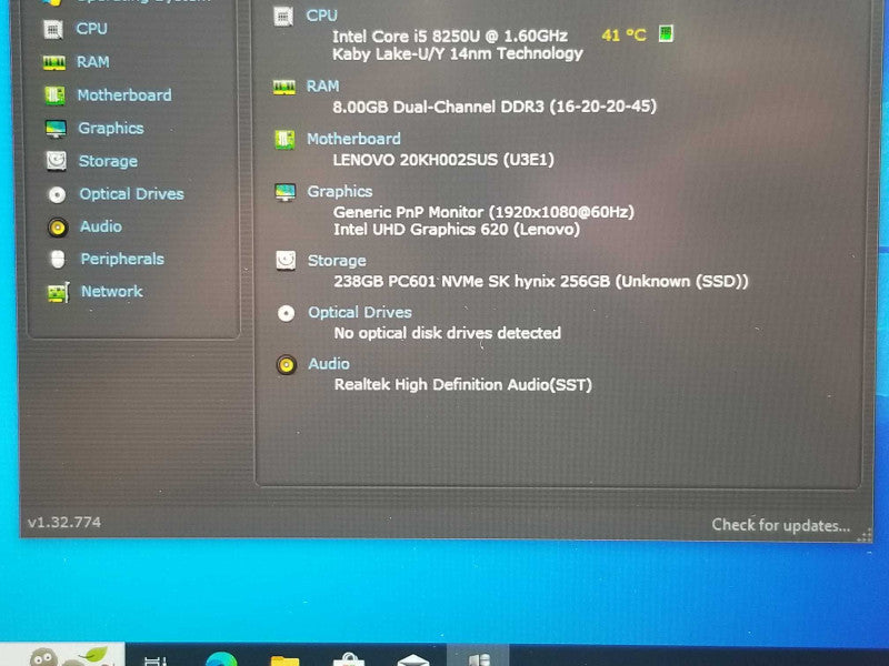 Lenovo ThinkPad X1 Carbon, Core I5-8250U 1.6GHz, 8GB RAM, 256GB SSD, 14 _