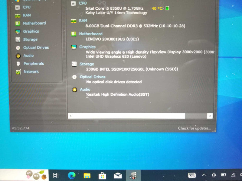 Lenovo ThinkPad X1 Tablet G3, Core I5-8350U 1.7GHz, 8GB RAM, 256GB SSD, 13  _