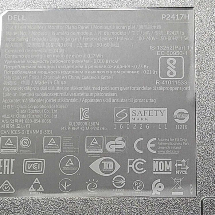 Dell Professional P2417H 24\\" IPS 1080p 1920 x 1080, READ =