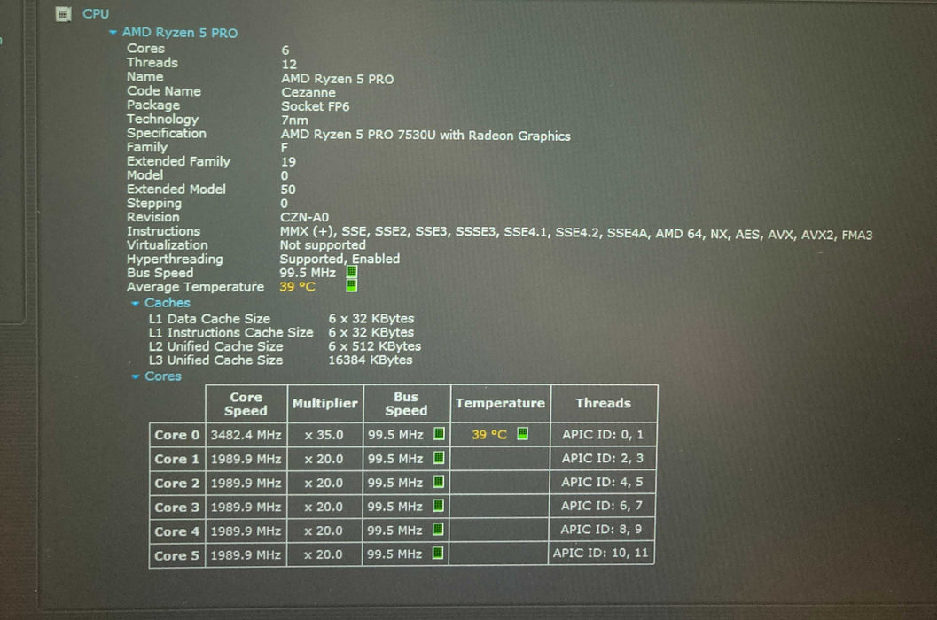 Lenovo ThinkPad L14 Gen 4 AMD Ryzen 5 PRO 7530U@2.00GHz 16GB RAM 256GB SSD  Lap200