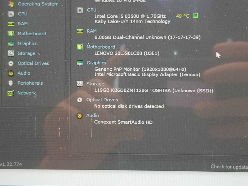 Lenovo X380 Yoga, Core I5-8350U 1.7GHz, 8GB RAM, 128GB SSD, 13.3\\" _