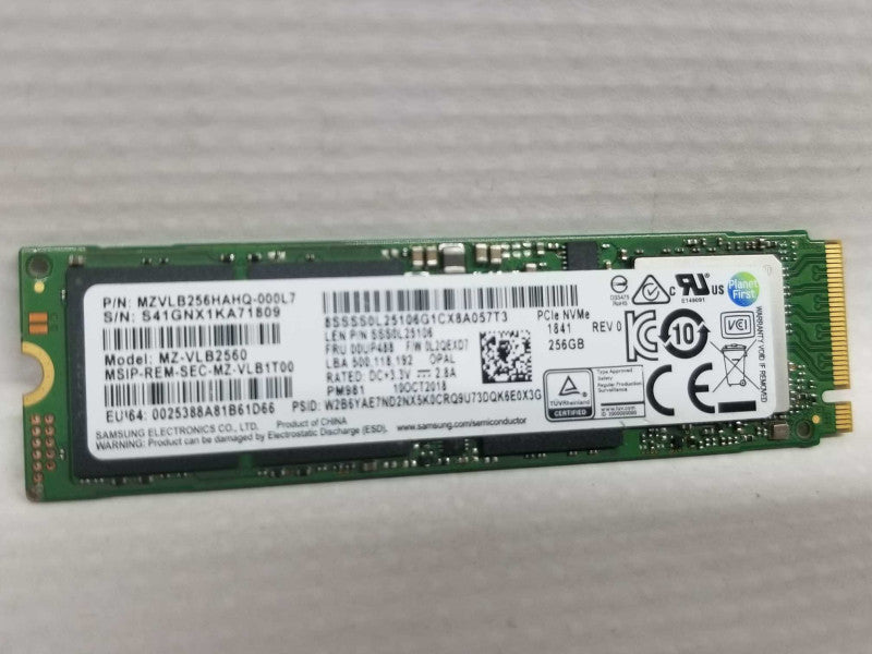 PCle NVMe M.2 256GB SSD Solid State Drive, QTY ~