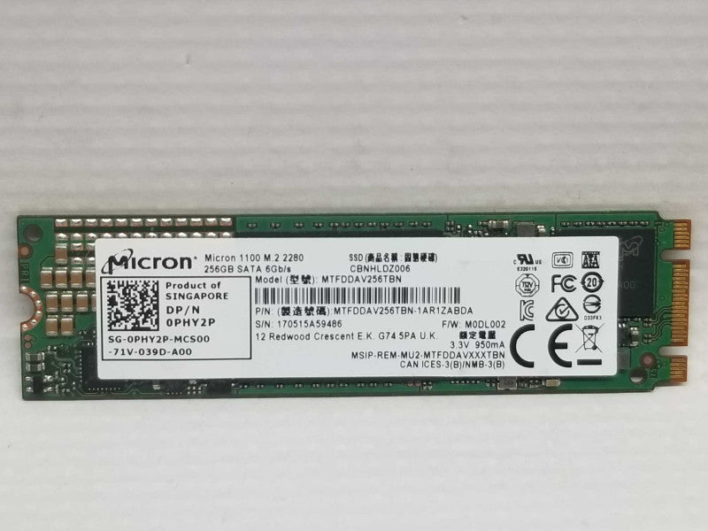 PCle NVMe M.2 256GB SSD Solid State Drive,, QTY ~