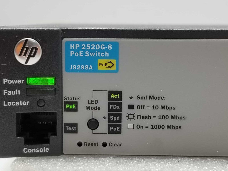 HP ProCurve J9298A 2520G-8 8-Port PoE Managed Switch _