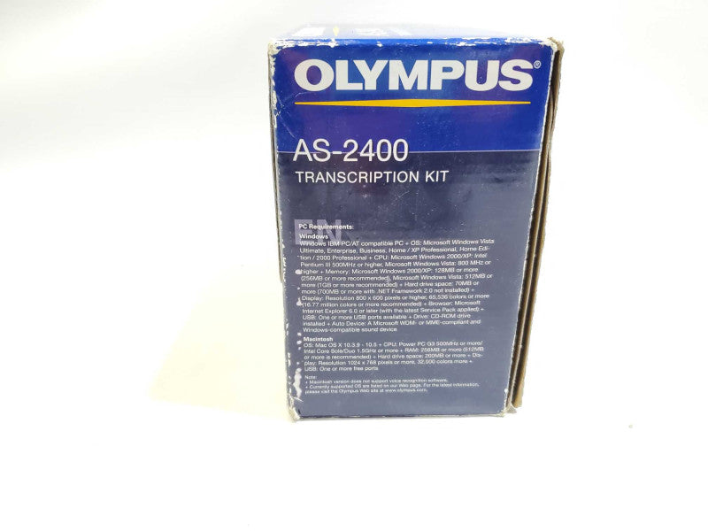 Olympus AS-2400 Transcription Kit Foot Switch Stereo Headset in box +