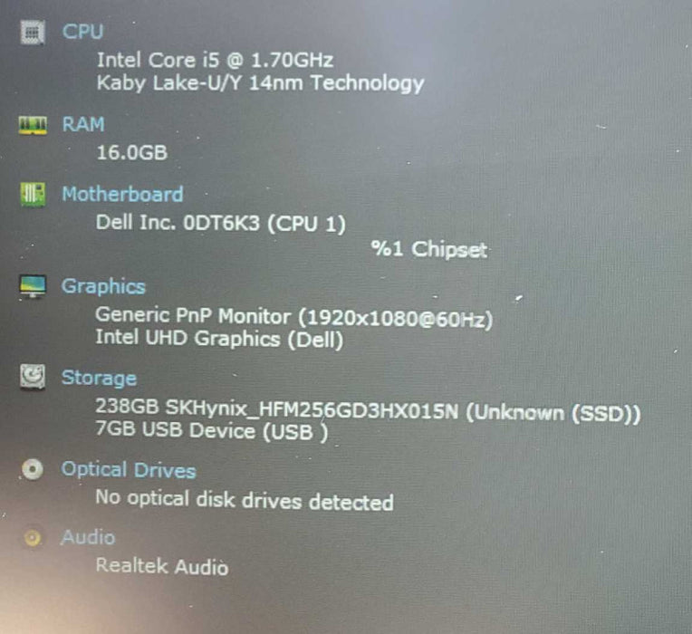 Dell Latitude 3410 Core i5-10310U @ 1.7GHz 16GB DDR4 250GB SSD (