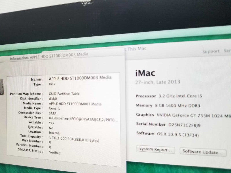 iMac 27\\" - L.2013 A1419, i5-4570 3.2GHz QC/8GB DDR3, nVidia GTX 755M, 1TB HDD, ~