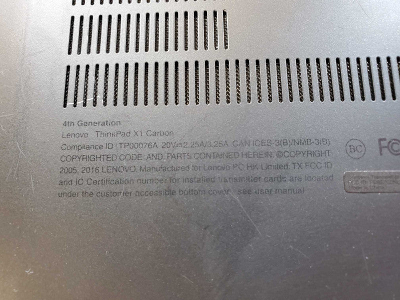 Lenovo X1 Carbon 4th Gen Core i5-6200U @ 2.3GHz 8GB Ram 250GB SSD (