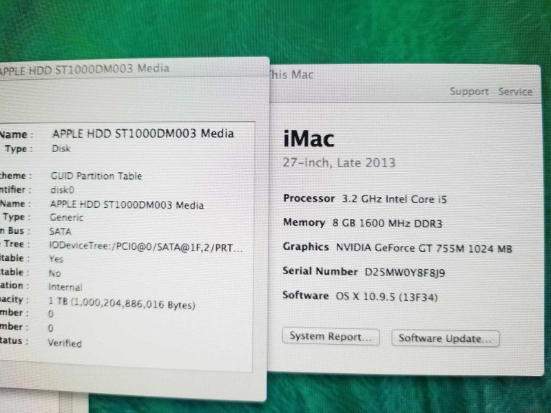 iMac 27\\" - L.2013 A1419, i5-4570 3.2GHz QC/8GB DDR3, GTX 755M, 1TB HDD, ~