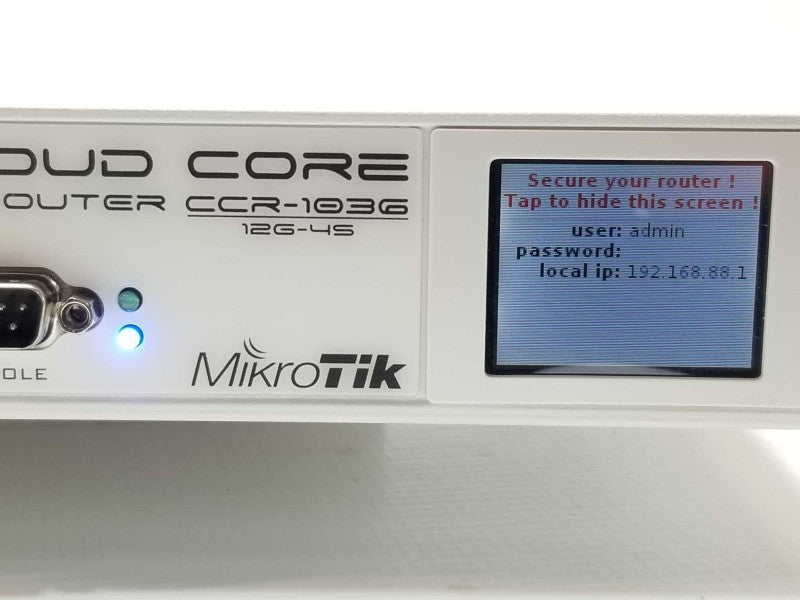MIKROTIK CLOUD CORE CCR1036-12G-4S ROUTER Powers on, Read, AS-IS _