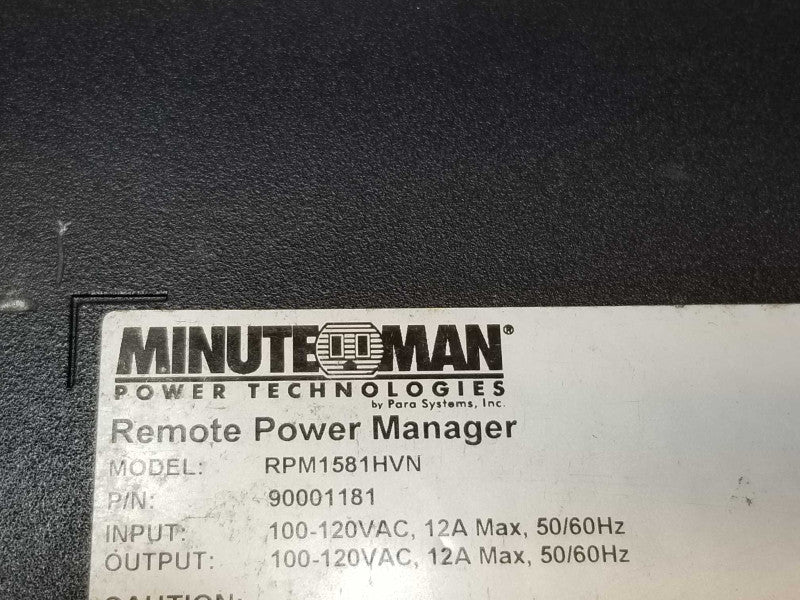 Minuteman RPM1581HVN 1U rACK Mount 8-Outlet Remote Power Manager, Read _