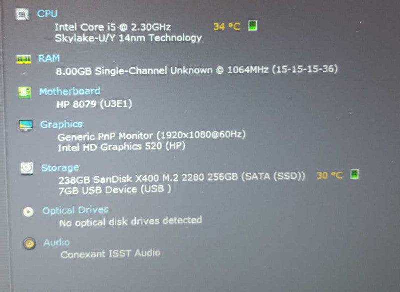 HP EliteBook 840 G3, Core i5-6200U @ 2.3GHz 8GB Ram 250GB SSD, 14\\" (