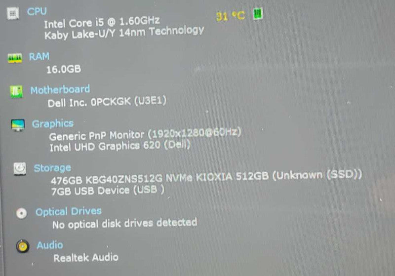 Dell Latitude 7200 2-in-1 Touchscreen, Core i5-8365U @ 1.6GHz 16GB Ram 500GB SSD, 12.5\\" *READ* (