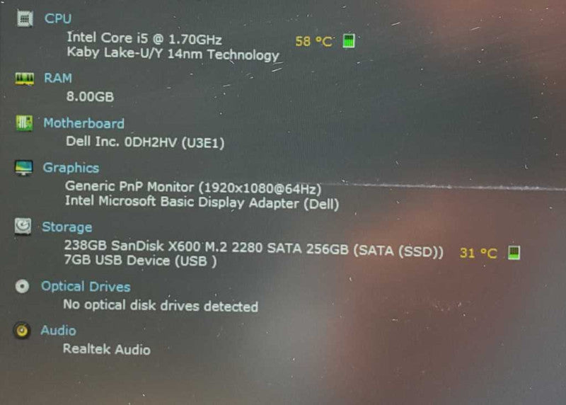 Dell Latitude 5490, Core i5-8350U @1.7GHz 8GB Ram 250GB SSD, 14\\" (
