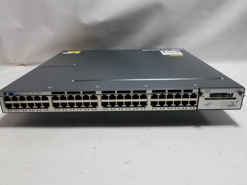 Cisco WS-C3750X-48PF-S 48-Port Gigabit IP Base Switch, FCTY RESET, NO PSUs ~