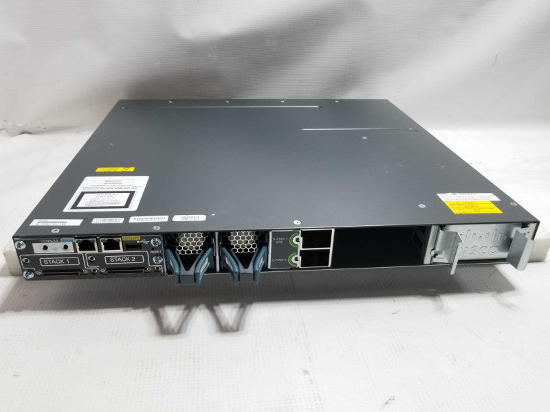 Cisco WS-C3750X-48PF-S 48-Port Gigabit IP Base Switch, FCTY RESET, NO PSUs ~