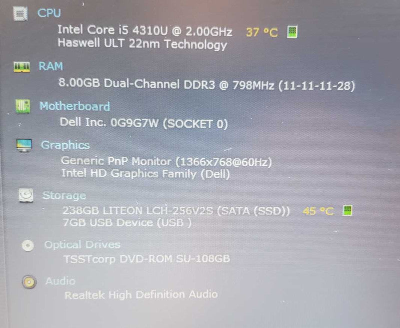 Dell Latitude E5540 Core i5-4310U @ 2.0GHz 8GB Ram 250GB SSD, 15.6\\" (