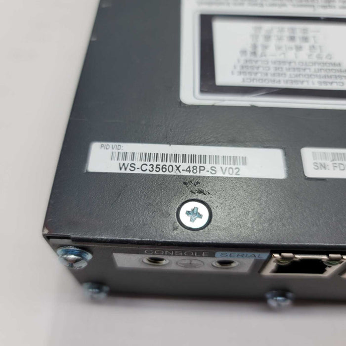 Cisco WS-C3560X-48P-S Catalyst 48-Ports PoE+ Network Switch without PSU =