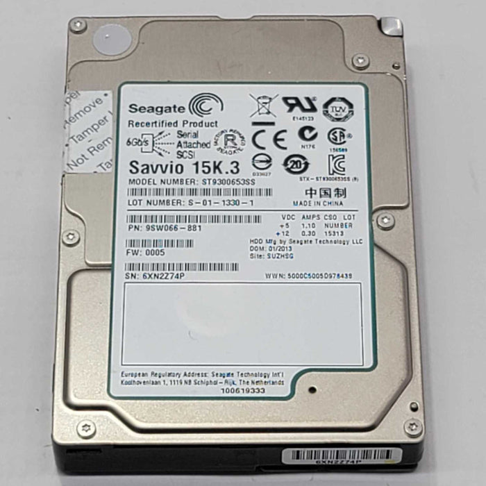 SEAGATE SAVVIO ST9300653SS 300GB 15000RPM 2.5 INCH 64MB BUFFER SAS 6-GBPS =