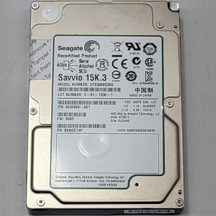 SEAGATE SAVVIO ST9300653SS 300GB 15000RPM 2.5 INCH 64MB BUFFER SAS 6-GBPS =