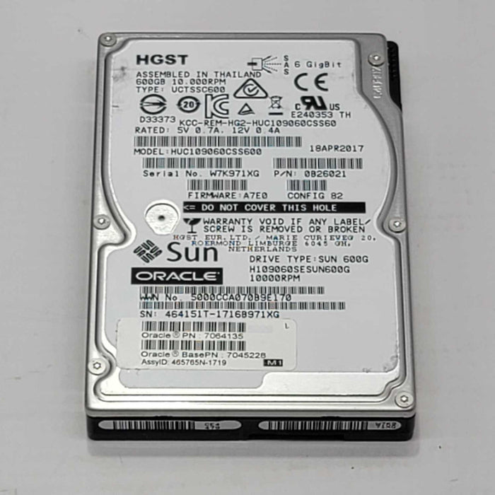 SUN ORACLE 600GB 6G SAS 10K 2.5\\" SFF HDD HARD DRIVE 7064135 =
