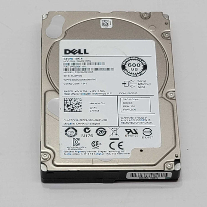 Dell Seagate 600GB ST600MM0006 10K RPM 6Gbp/s 2.5\\" SAS 07YX58 9WG066-150 =