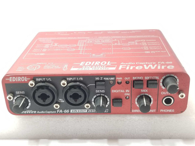 Roland Edirol FA-66 FireWire Audio Capture 6 in 6 out, AS-IS _
