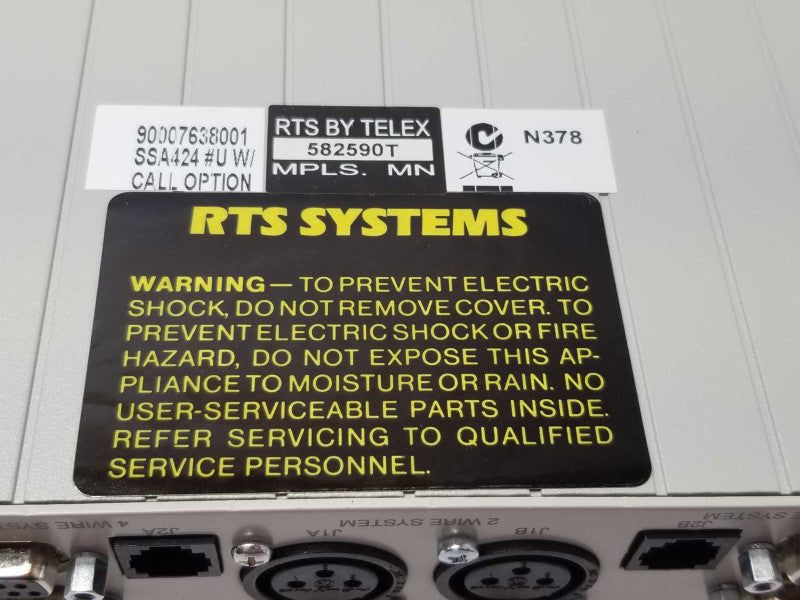 RTS SSA-424 Intercom System, No Power adapter, AS-IS _