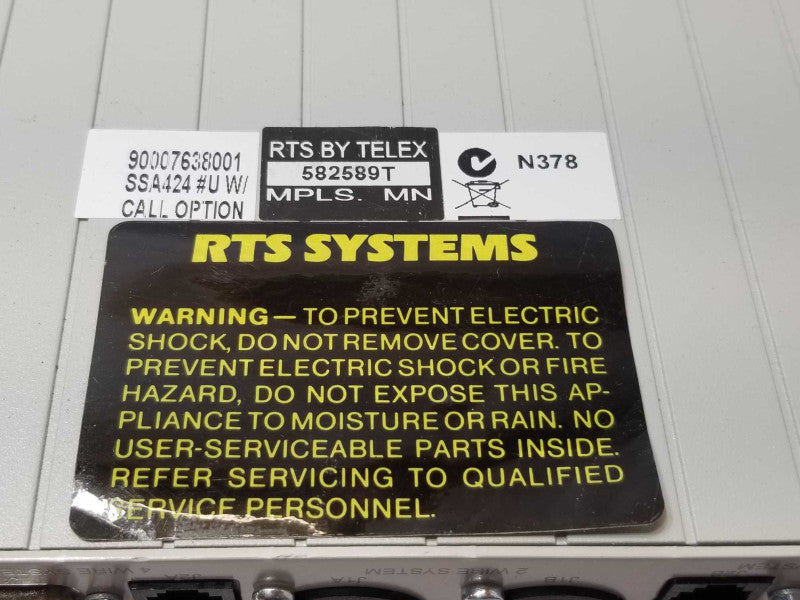 RTS SSA-424 Intercom System, No Power adapter, AS-IS _
