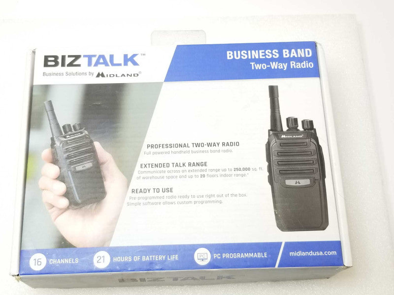 Midland BizTalk BR200 Business Band 16 Channel Two-Way Radio w/ BDC200 Charger _