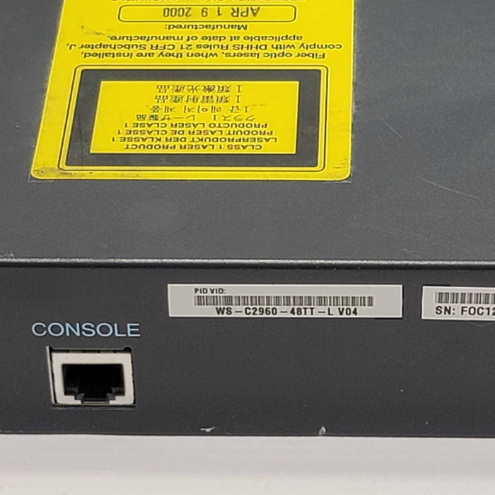 Cisco WS-C2960-48TT-L Catalyst 2960 48 Port Fast Ethernet LAN Base Switch =