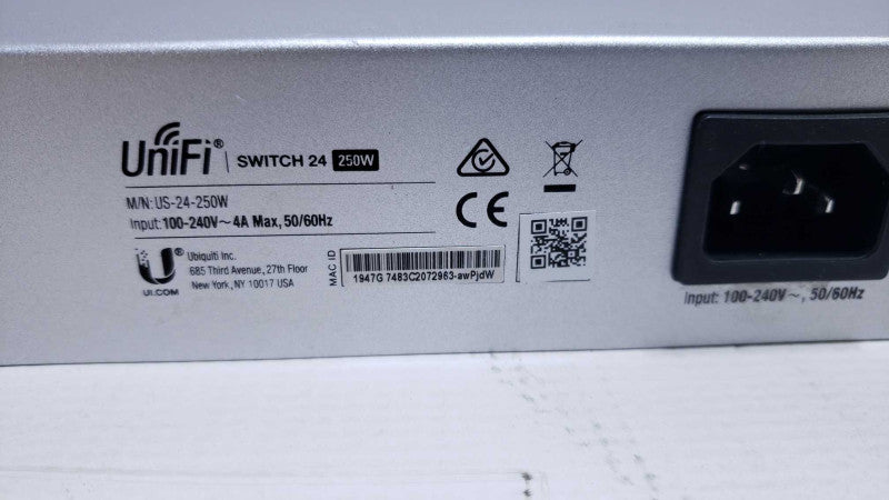 Ubiquiti UniFi US-24-250W Managed PoE+ Gigabit Switch 24-Port Passive PoE [
