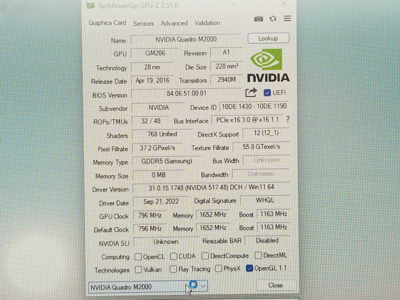 PNY Quadro M2000 Graphics Card 4GB GDDR5 4x Display Port _