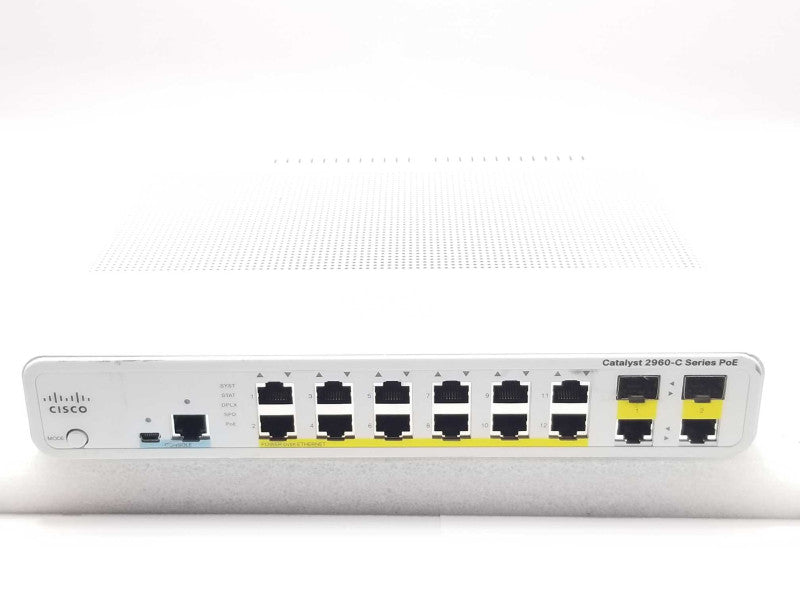 Cisco Catalyst WS-C2960C-12PC-L 12 Port PoE Compact Ethernet Network Switch _