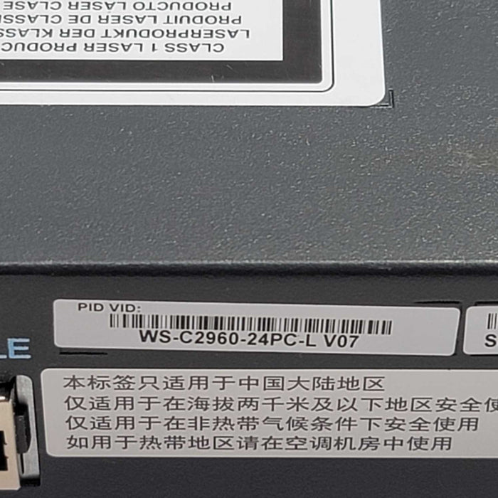 Cisco Catalyst 2960 WS-C2960-24PC-L 24-Port Fast Managed PoE Ethernet Switch =