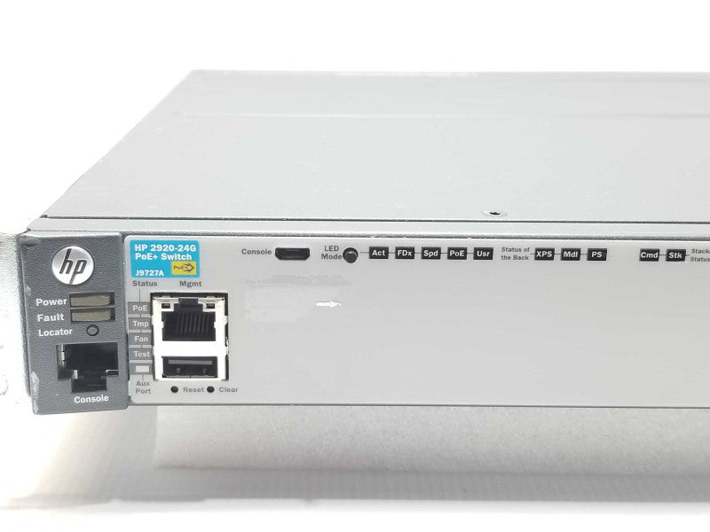 HPJ9727A 2920-24G-POE+ 24 Port PoE+ Gigabit Switch W/ 1x PSU, J9733A Stacking  _