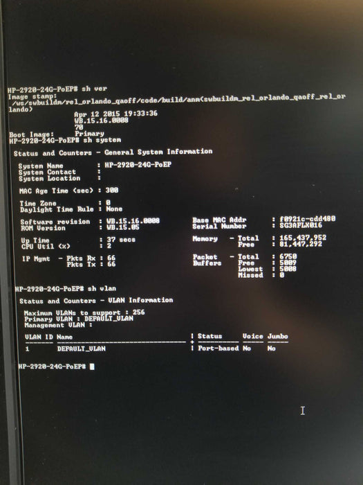 HPJ9727A 2920-24G-POE+ 24 Port PoE+ Gigabit Switch W/ 1x PSU, J9733A Stacking  _