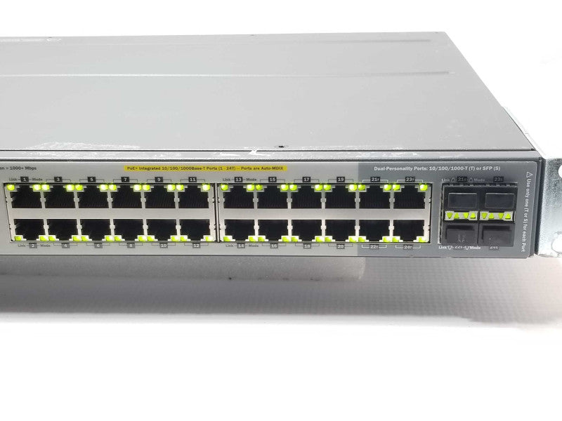 HPJ9727A 2920-24G-POE+ 24 Port PoE+ Gigabit Switch, J9733A Stacking, AS-IS SEE _