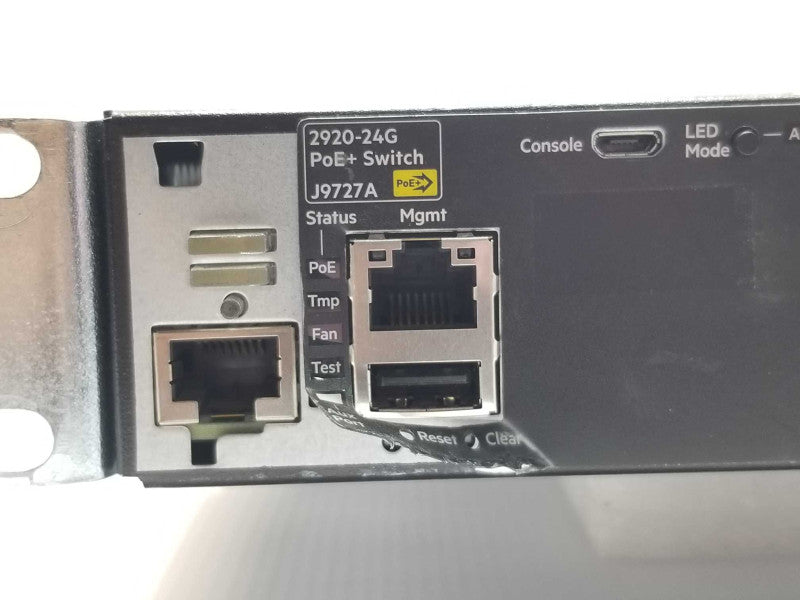 Aruba HPJ9727A 2920-24G-POE+ 24 Port PoE+ Gigabit Switch W/ 1x PSU, Read _