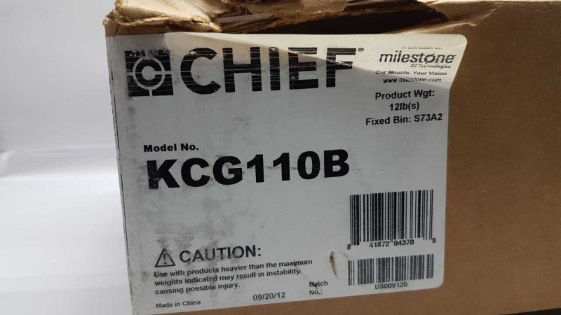 Cheif KCG110B Chief KCG110 Height-Adjustable Dual Arm Desk Mount, One Monitor #