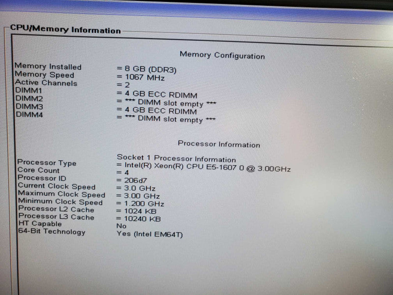 Dell Precision T3600 Xeon E5-1607 @ 3.0GHz 8GB RAM QUADRO 600 PERC H310 +